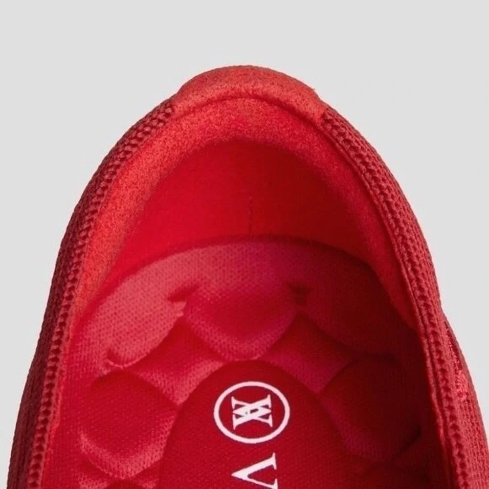 VIVAIA Lightweight Square-Toe V-Cut Flats Margot Walker RED EU/39.5 US/8.5